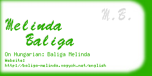 melinda baliga business card